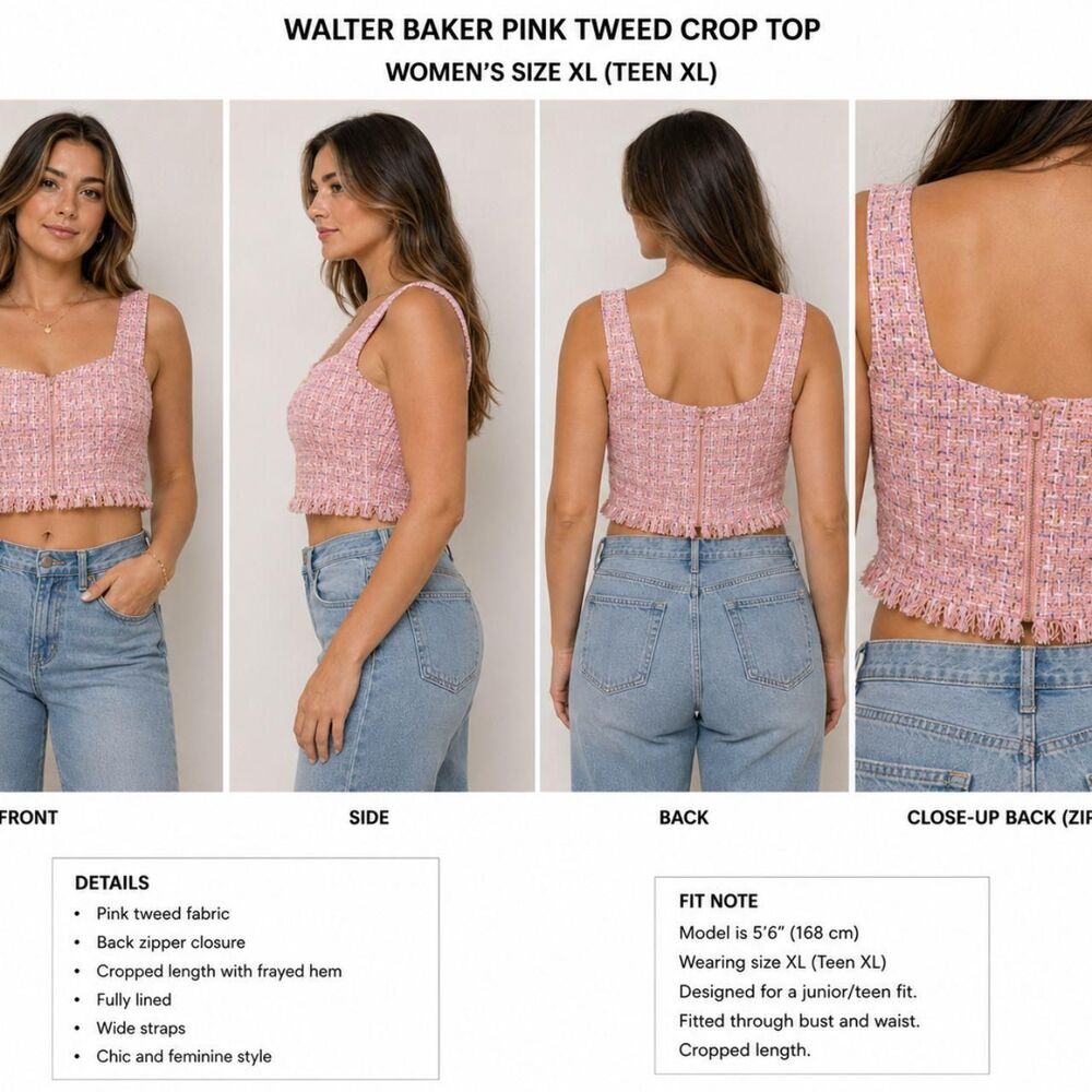 Walter-baker Women's Pink Crop-top